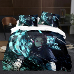 Demon Slayer Voodipesu Komplekt Anime Multikaga Tr&uuml;kitud Tekikate Komplekt &Uuml;heinimese Twin T&auml;iskasvanu Laste Magamistoa Voodi Dekoor Uusaasta Kingitus AU Single 140x210cm