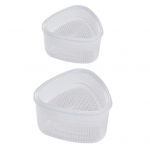 2 tk sushivorm Jaapani stiilis mittekleepuv isetegemine toidukvaliteediga plastikust press Kolmnurkne Onigiri riisipallide valmistaja Bento tarvikud valge