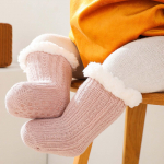 Talvised beebipoisid T&uuml;drukud Sokid Paksemad Kootud L&uuml;hikesed Sokid Tugevad Soe puuvillased Laste Sokid V&auml;ikelapsed Imikud Antis Slip P&otilde;randa sokid M punane