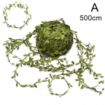 5-200M kangast lehekujuline k&auml;sitsi valmistatud kunstlik roheline kaunistus scrapbooking k&auml;sit&ouml;&ouml; meisterdamise kingitus X6F9 Green-16.4ft