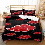 Punane Pilv Anime 3D Joonisvoodikatte Komplektid Tekk Voodipesu Laste Voodipesukomplekt Akatsuki Jaapan Kahekohaline Kuninganna Kuningas &Uuml;hekohaline Suurus Kingitus EU Single 135x200cm