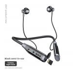 Bluetooth-peakomplekt kaelarihmiga, eriti pika ooteajaga, poolk&otilde;rvasisene, juhtmevaba, spordikaardiga Semi-in-ear must