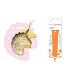 Kit pour biscuit en relief Licorne + Stylo au chocolat orange