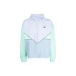 Adidas Originals Trefoil Logo tikitud v&auml;rviblokkidega kapuutsiga pikkade varrukatega meeste jope roosa sinine HR8934 L
