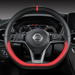 for Nissan March Micra K10 K11 K12 K13 K14 PU Leather Car Steering Wheel Cover Fast Shipping Auto Accessories D Shape Red