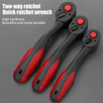 3-osaline 72-hambaline p&otilde;rkv&otilde;tme komplekt, t&auml;iskomposiitkorpus kroom-vanaadiumiterasest, kroomitud k&auml;epide, kiirlaadimine punane