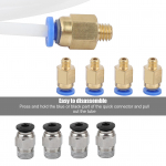 2*PTFE PTEE toru 4*PC4 M6 kiir&uuml;hendus+4*PC4 M10 sirge pneumaatiline &uuml;hendus suru valge