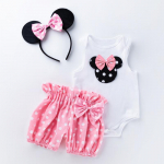 Cartoon Love Polka Dot Romper ja l&uuml;hikesed p&uuml;ksid t&uuml;drukutele S/59 (0-3 months)