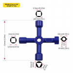 Universaalne mitmeotstarbeline t&ouml;&ouml;riistav&otilde;ti rist-, kolmnurk- ja mutriv&otilde;tmega liftikapi, ventiili juhtkarbi jaoks Four-in-one wrench sinine