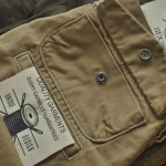 Meeste Retro T&ouml;&ouml;kindlad T&ouml;&ouml;riided - Mustust ja Kulumist H&uuml;lgavad, Vaba L&otilde;ikega, Sirge S&auml;&auml;rega Vabaaja P&uuml;ksid XXL khaki