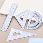 4-&uuml;hes metallist joonlauaga kirjatarvete komplekt alumiiniumsulamist multifunktsionaalne kombineeritud joonlaud kolmnurga nurgam&otilde;&otilde;turi sulami joonis kuld