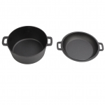 Ahjupott pannikaanega, 4,7 l malmist kahe k&auml;epidemega toiduvalmistamispottide komplekt leiva k&uuml;psetamiseks, praadimiseks L