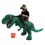 T&auml;ispuhutav dinosauruse kost&uuml;&uuml;m t&auml;iskasvanute veekindlale s&otilde;idule T Rexil, naljakas Halloweeni puhumiskost&uuml;&uuml;m roheline