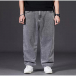 Suurused Jeansid Meeste S&uuml;gis L&otilde;tv L&otilde;ige Sirge S&auml;&auml;rega Vabaaja Denim P&uuml;ksid Elastne V&ouml;&ouml;koht Lai S&auml;&auml;rega Disain Meestele 2025 Kevad S&uuml;gis 6XL hall v&auml;rv