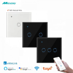 Smart Life WiFi Tuya Ewelink Valgusti Seinal&uuml;litid Puuteklaaspaneel Traadita H&auml;&auml;le Kaugjuhtimispult Alexa Google Home'i abil 1/2/3 nuppu kuld