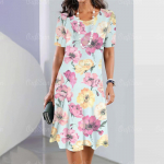 Suvine uus stiil lillede 3D-print naiste kleidid naiste elegantne pikk kleit naiste riietus kleit S