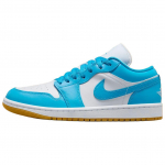 Air Jordan 1 Low Dark Powder Blue Gum Naiste tossud Valge Kummi-Helepruun DC0774-104 36.5