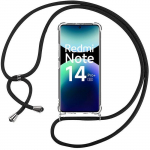 Coque pour xiaomi redmi note 14 pro plus 5g - protection avec bandouli&egrave;re noir - e.F.Connection&reg;