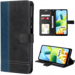 Coque int&eacute;grale pour redmi a1+/a2+ / a1 plus/a2 plus - protection &agrave; rabat cuir synth&eacute;tique bicolore - noir/bleu marine