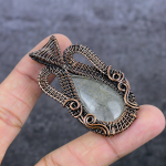 Golden Rutile Handmade Copper Wire Wrap Jewelry Pendant 2.36 s8y22