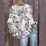 Naiste suvised topid, armsad V-kaelusega 3/4 varrukatega pluusid, lilleprindiga topid, vabaaja s&auml;rgid XL