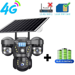 V380 Pro 15MP P&auml;ikesekaamera Kolm objektiivi Kahesuunaline heli V&auml;listingimustes IP66 Veekindel Sisseehitatud aku Turvalisus CCTV 6K HD 4G V&otilde;rgukaamera 4G Cam Add 128G