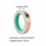 1 rull isekleepuvat DIY k&auml;sit&ouml;&ouml; varjestusteipi k&otilde;rge temperatuurikindlusega vaskfooliumteip mitmek&uuml;lgne 20m 10mm