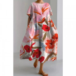 Naiste Pikk Kleit Kevad S&uuml;gis Suvine Seelik Mood Vabaaja Naiste Suure &Auml;&auml;rega Kleit Suur Suurus S-5XL Pikad Kleidid S