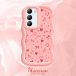 V&auml;rvitud muster Big Wave Edge pehme silikoon materjal Macaron telefoni &uuml;mbris p&otilde;rutuskindel kaitsev kummist korpus OnePlus Vivo Motorola Moto jaoks Vivo Y91C roosa