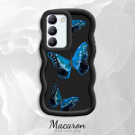 V&auml;rvitud muster Big Wave Edge pehme silikoon materjal Macaron telefoni &uuml;mbris p&otilde;rutuskindel kaitsev kummist korpus OnePlus Vivo Motorola Moto jaoks Vivo X80 Lite must