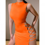 Elegantne must varrukateta sidemega seksikas kleit naistele, klubipeole, seljata kleidid. S valge