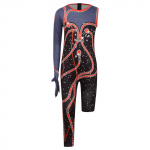 T&uuml;drukute Superstar Laulja Jumpsuit As&uuml;mmeetriline Madu Prindiga Bodysuit Muusika Lavaesinemise Kost&uuml;&uuml;m Peo Kost&uuml;&uuml;m 5-6 Years