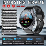 2025 Uus Impulssravi Nutikell EKG Kusihappe Vere hapniku S&uuml;dame l&ouml;&ouml;gisageduse Verer&otilde;hu CES Une tervise monitor Meeste nutikell HUAWEI jaoks Black-Steel-2A