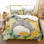 Anime tekikott padjap&uuml;&uuml;r voodipesukomplekt T-TotoroeS Kawaii t&auml;iskasvanud poiss t&uuml;druk magamistoa kaunistus lapsed &uuml;hekohaline kahekohaline suur suurus 70x133cm 2pcs beige