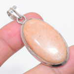 Natural Orange Aventurine 925 Sterling Silver Jewelry Pendant 2.05 t7t76