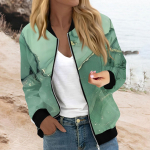 Naiste mood Casual Gradient Print Jope T&otilde;mblukuga Taskutega Jope XXL