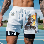 Muay Thai Kickboxing Poks MMA UFC &Uuml;ks T&uuml;kk Piraat Luffy Zoro Multifilm Animatsioon Jaapan L&uuml;hikesed P&uuml;ksid Unisex Treening Kiiresti Kuivav Tr&uuml;kitud Elastne V&ouml;&ouml;koht Treening M