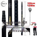 MBLN 3M &Uuml;likerge s&uuml;sinikkiust teleskoopiline kalap&uuml;&uuml;gi kahva vars 3.0m Carbon Landing Net Pole (With Net Head)