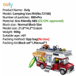 Ovly Telkimisauto RV Auto Ehituskloss MOC M&auml;nguasi Hariduslikud Dekoratiivsed Kaunistused Klotsikomplekt Laste S&uuml;nnip&auml;evade Kingitus