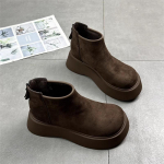 Lamedad platvormid, seemisnahast poolsaapad, talvised lumipl&uuml;&uuml;sid, soojad puuvillased kingad keskmise kontsaga moodsad saapad 2025. aasta trend Goth Chelsea Botas Mujer 40