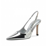 Uued Slingbacks Naiste Kingad Seksikad Terava Ninaga K&otilde;rged Kontsad H&otilde;bedane Nahk Peokleidiks Kingad Moodsad Elegantsed Kleidikingad K&otilde;rged Kontsad Naistele 35 h&otilde;be