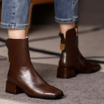 Naiste ratsutamise l&uuml;hikesed saapad Pu-nahast paksu kontsaga, terava otsaga 2024. aasta uus s&uuml;gisplatvorm, k&uuml;lgmine t&otilde;mblukk, mood naiste vabaaja saapad 35