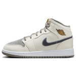 Air Jordan 1 Mid SE GS Tinasinise Sametise Varbaosaga Laste Tossud Kreemjas Valge Metallik-Kuld FB9899-100 36