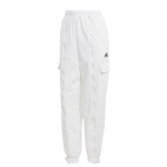 Adidas Dance kootud mitmek&uuml;lgsed cargo-p&uuml;ksid &uuml;hev&auml;rvilise logoga, elastne v&ouml;&ouml;koht, soonikkoes s&auml;&auml;reotsad, spordip&uuml;ksid, naiste p&uuml;ksid, valge IC6657 XXL