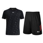 Under Armour Kiiresti kuivavad L&otilde;dvad L&uuml;hikeste Varrukatega Treeningkudumid L&uuml;hikesed P&uuml;ksid Vabaaja Spordikomplekt Unisex Komplektid Must 21500531-001+21500204-001 XL