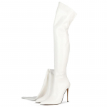 Moodsad Naiste P&otilde;lvepikkused Pikkade S&auml;&auml;rega Saapad Moodsad Seksikad Peosaapad Stilettokontsaga Elegantsed Naiste Saapad L&auml;ikiv Lakknahk Pikkade S&auml;&auml;rega Saapad Botas De Mujer 38 valge