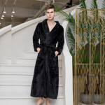 Unisex paksendatud flanellist hommikumantel &ndash; s&uuml;gis/talv korallfliisist pidžaama, pluss suurus Large