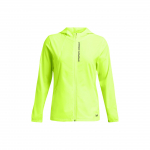 Under Armour UA OutRun The Storm Kapuutsiga Tr&uuml;kitud Kirjadega T&otilde;mblukuga Disainijakk Naiste jakid Sidrunkukollane 1377043-731 XS