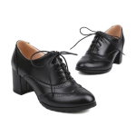 Suur Suurus 43 Naiste Oxfords Retro K&otilde;rged Paksude Kontsadega Brogues Sinised Punased Mustad &Uuml;mara Ninaga Peokleit Kontoridaam Briti Paeltega Kingad 38 black