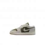 Air Jordan 1 Low SE GS Medium Olive Sail Laste tossud Green Light-Orewood-Brown HV4396201 37.5